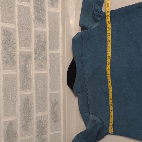 Vintage Victor Costa Women's Denim with Black Velvet Trim Beaded Jacket Small - Picture 10 of 16